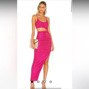 superdown  Metallic Pink Size XS Dress Sleeveless Low-cut Open Líned
